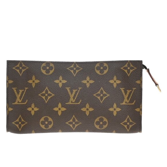 LOUIS VUITTON Logo BUCKET GM Pouch Bag Monogram Leather Brown France - Picture 1 of 13